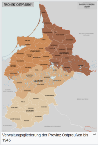 Gebietsvergrößerung: Der besetzte polnische Landkreis Ciechanów wird am 26. Oktober 1939 in Zichenau umbenannt und zu Ostpreußen gezählt, Quelle: Regierungsbezirk Zichenau – Wikipedia