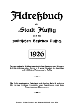 Adressbuch Aussig 1926 Titel.djvu