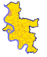 Lokalisierung des Stadtteils Kaiserswerth von Düsseldorf